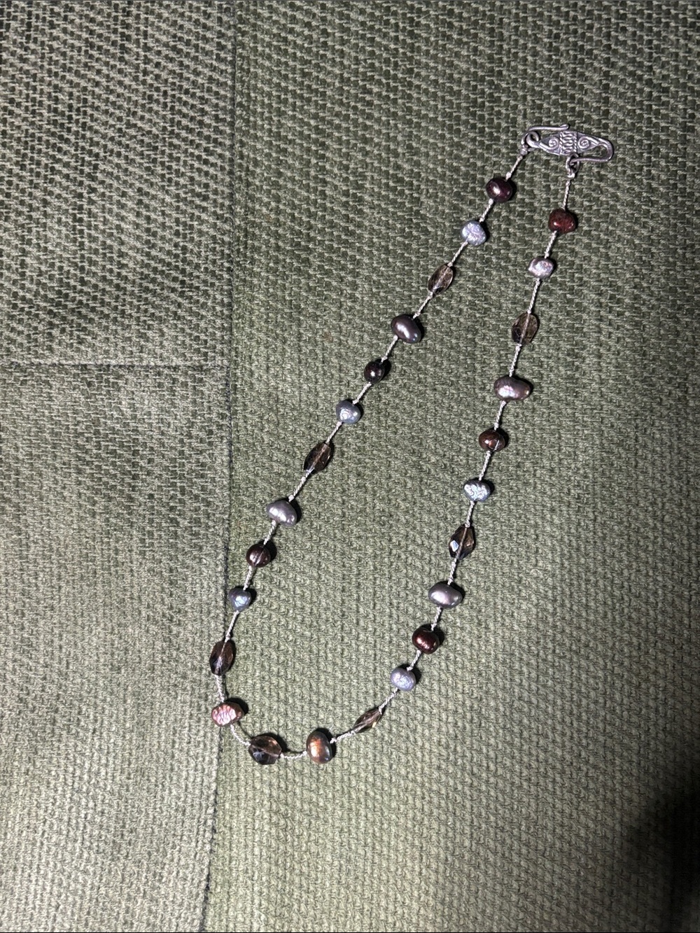 Elegant Freshwater Pearl and Crystal Station Necklace